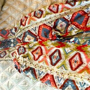 Boho Aztec print light weight jumpsuit. Size: Medium